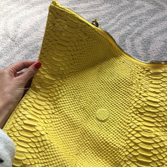 Emily Cho Python Yellow Clutch - Picture 2 of 8